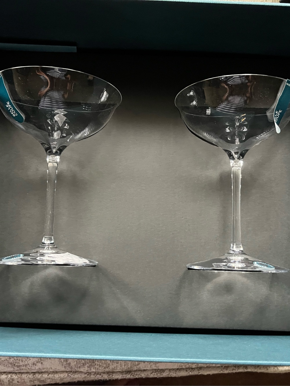 Waterford Clear Crystal Coupe Glasses - Pair